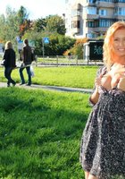 Рыжая эксгибиционистка показывает сиси и вагину в людных местах 7 фото Рыжая эксгибиционистка показывает сиси и вагину в людных местах 7 фото